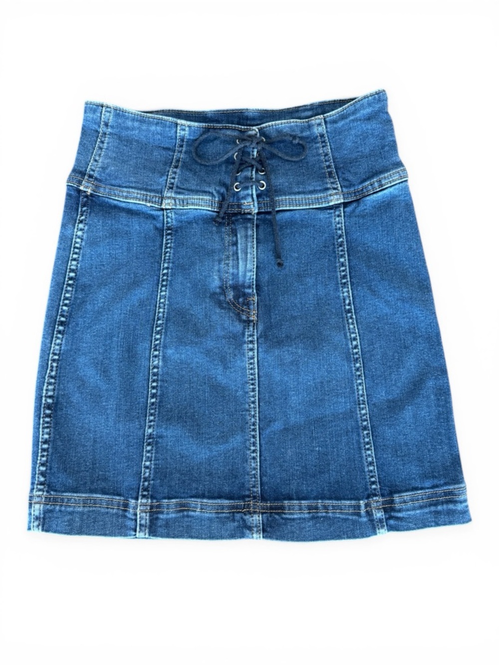 Free People Femme Corset Mini Tie Front Denim Skirt Size 4